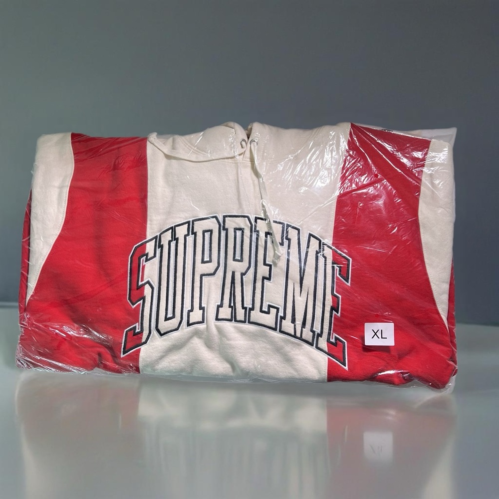 Supreme Paneled Arc Hooded Sweatshirt (Natural, XL)